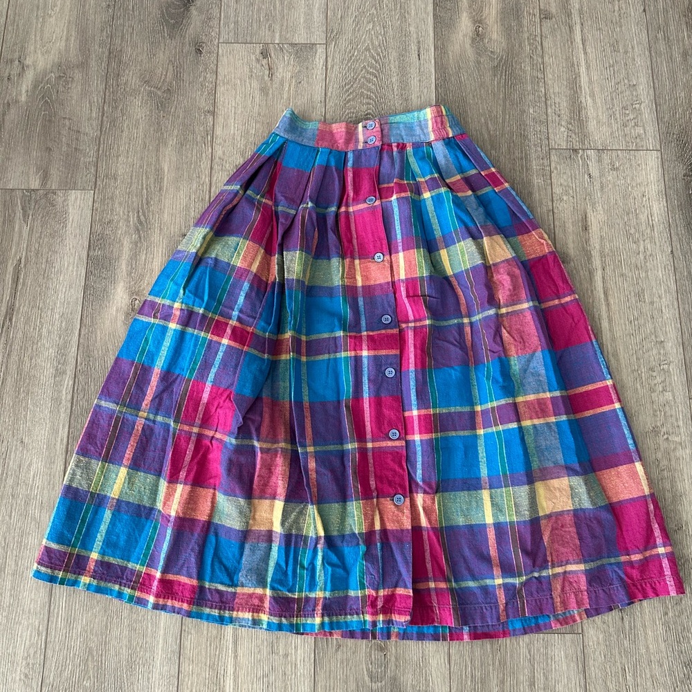 Vintage Plaid Women's Mid Calf Skirt